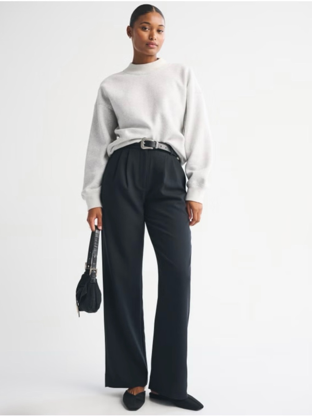 Abercrombie Curve Love Sloane Tailored Wide Leg Pant